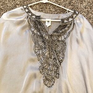 Born in Bali Beaded Blouse - Grey/Silver